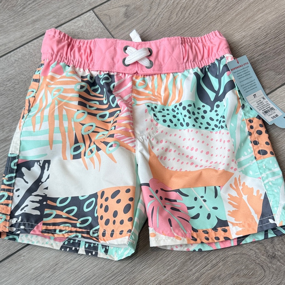 Cat & Jack Multicolor Kids Swim Trunks